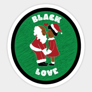 Black Love Black Santa & Mrs. Claus Christmas Sticker